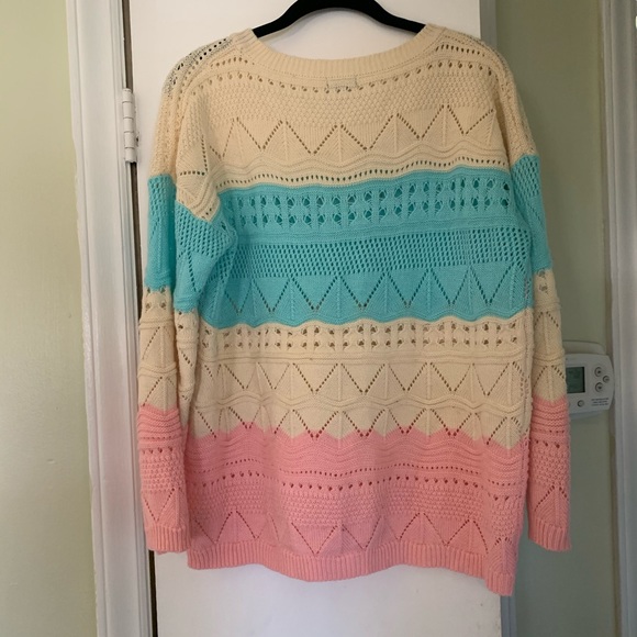 vintage knit cotton candy sweater - Picture 3 of 5
